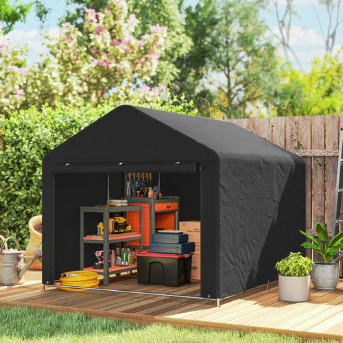 6.6' x 7.8' Portable Shed, Waterproof Bike Tent, Black
