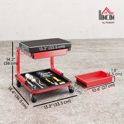 Rolling Garage Stool, 300 LBS Capacity, Tool Trays, Drawer, Black Automotive at Gallery Canada
