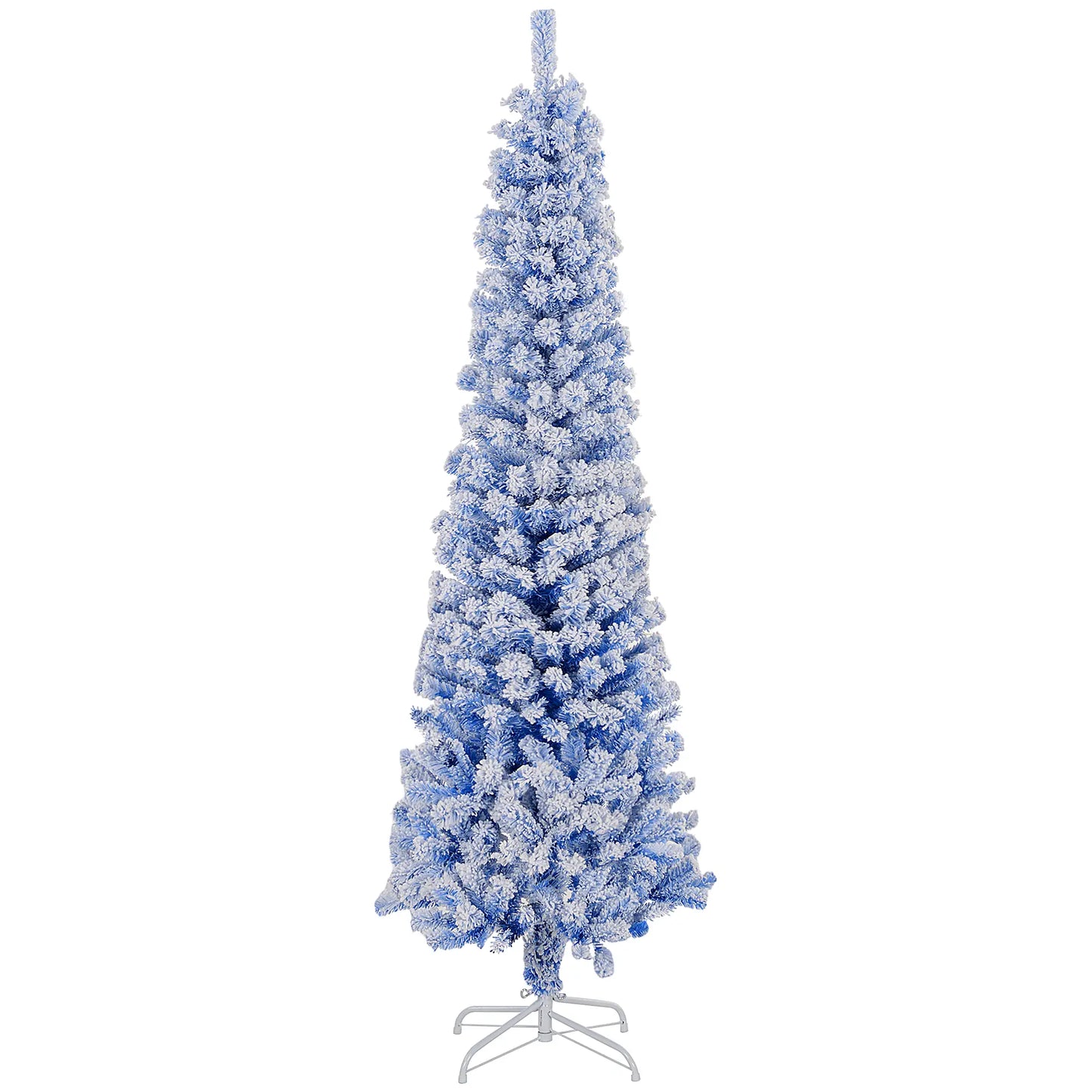 6ft Flocked Pencil Christmas Tree, Realistic Branch Tips, Blue Pencil Christmas Trees Blue at Gallery Canada