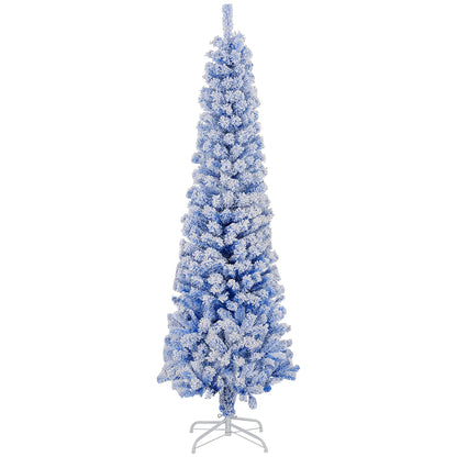 6ft Flocked Pencil Christmas Tree, Realistic Branch Tips, Blue Pencil Christmas Trees Blue at Gallery Canada