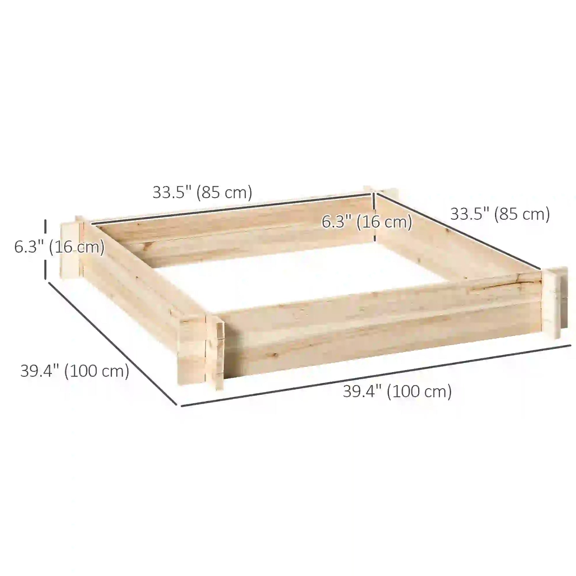 39'' x 39'' Wooden Raised Garden Bed, DIY Herb Planter Box Wooden Planter Boxes at Gallery Canada