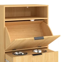 Station de nourriture pour chien, rangement pour nourriture, 2 bols rétractables