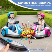 6V Bumper Car, Electric Kids Car, Slow Start, 360 Spin, Blue