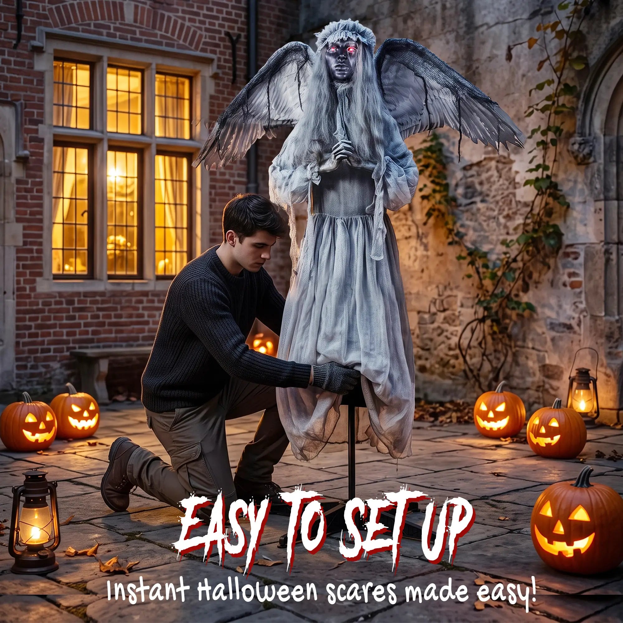 Animated Crying Angel Halloween Decoration, Sound & Touch Halloween Decorations at Gallery Canada