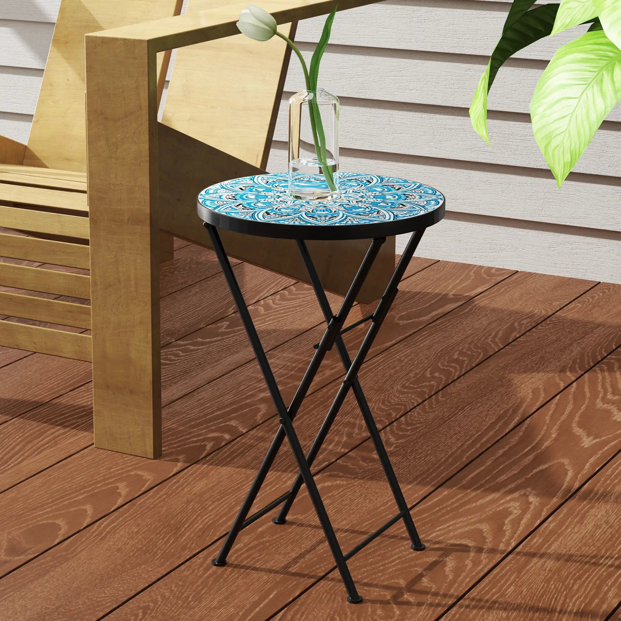 Mosaic Outdoor Patio Side Table, 14