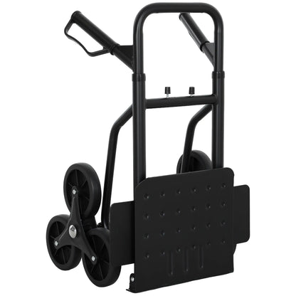 6-Wheels Stair Climber Cart, Foldable Steel, 264lbs, Black Folding Hand Trucks Black at Gallery Canada
