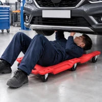 Chariot de mécanicien de 40 pouces, capacité de 330 LBS, rouge