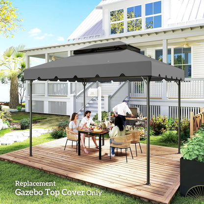 13' x 10' Gazebo Replacement Canopy, Double Vented Roof, Grey Gazebo Canopy Replacement at Gallery Canada