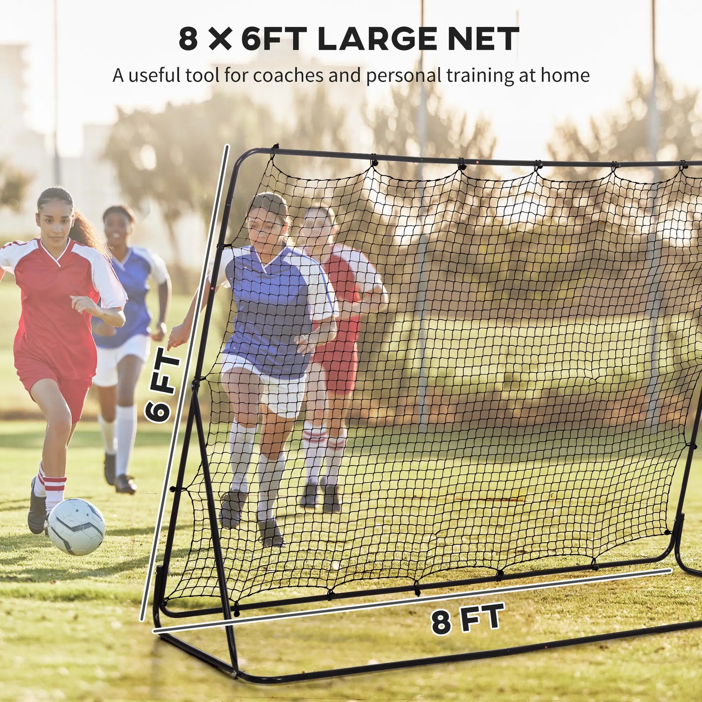 8' x 6' Soccer Rebounder Net, 5 Adjustable Angles, Training Practice Football at Gallery Canada