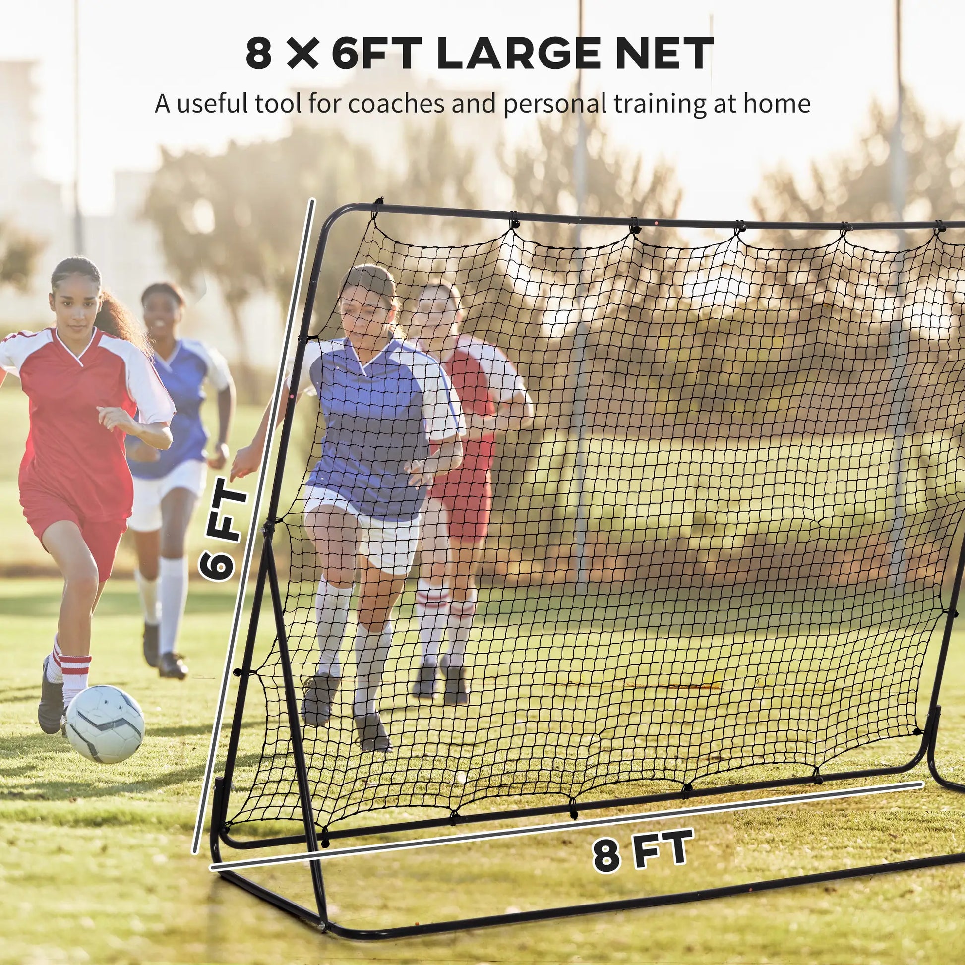 8' x 6' Soccer Rebounder Net, 5 Adjustable Angles, Training Practice Football at Gallery Canada