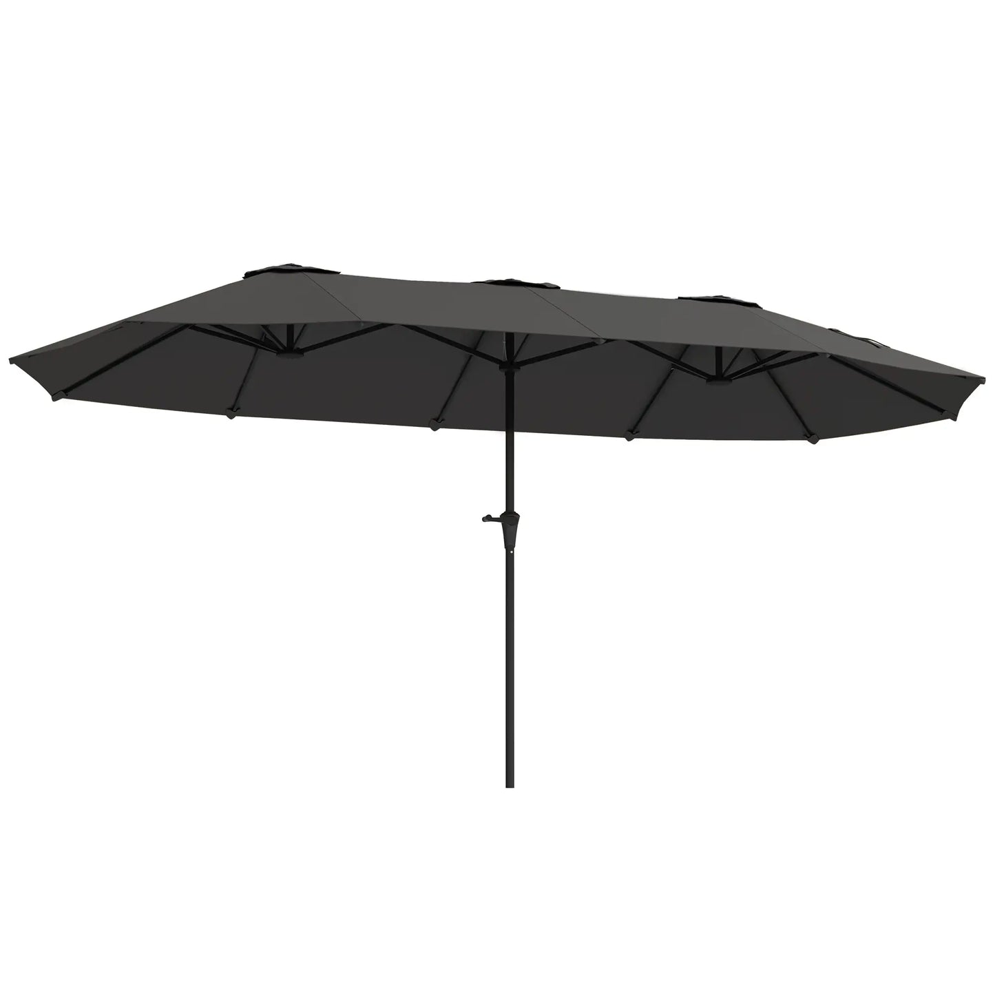 13ft Double-Sided Patio Umbrella with Crank Handle, for Poolside, Deck, Garden, Dark Grey Double-sided Umbrellas Dark Grey, Black at Gallery Canada