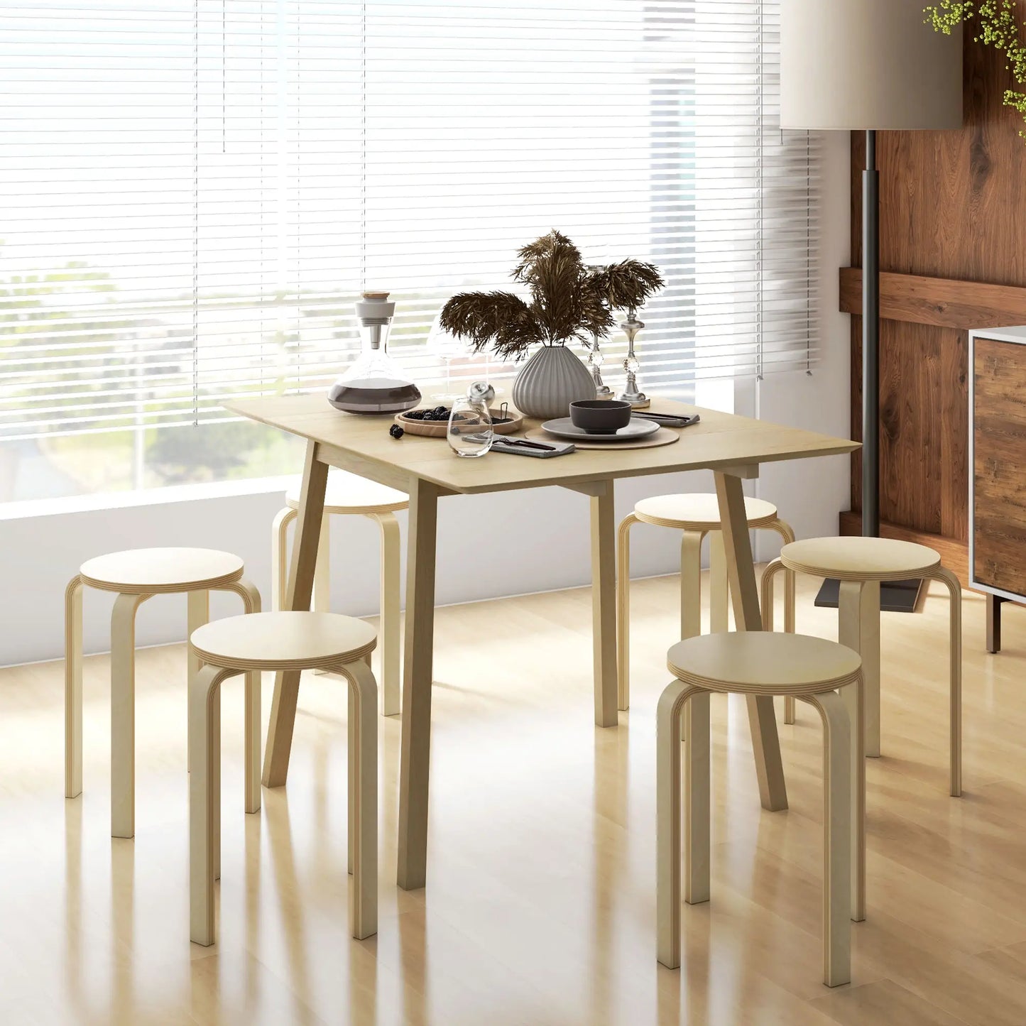 Round Stackable Chairs Set of 6, 18-Inch Backless Stools Bar Stools at Gallery Canada