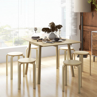 Round Stackable Chairs Set of 6, 18-Inch Backless Stools Bar Stools at Gallery Canada
