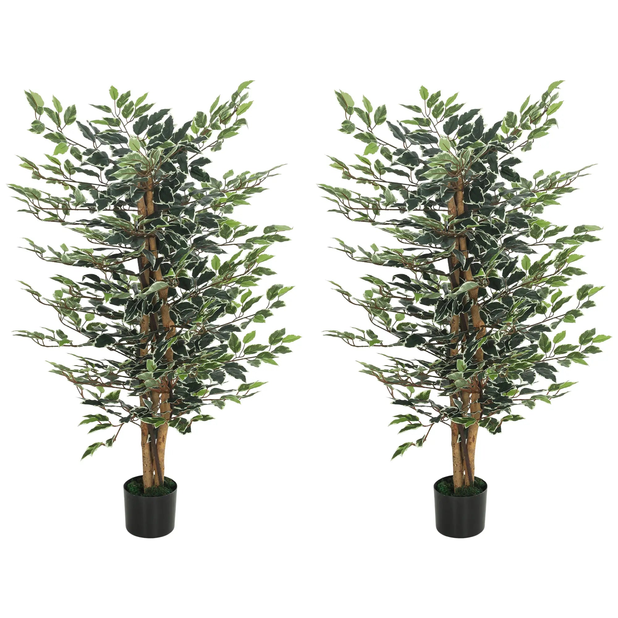 Artificial Ficus Tree With Leaves, Faux Plant In Nursery Pot Artificial Trees Green at Gallery Canada