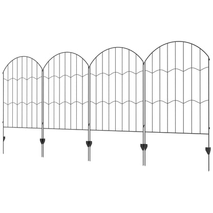 4 Pack Garden Fencing, Decorative Fence Panels, Circle, Wave, Black Garden Fences at Gallery Canada