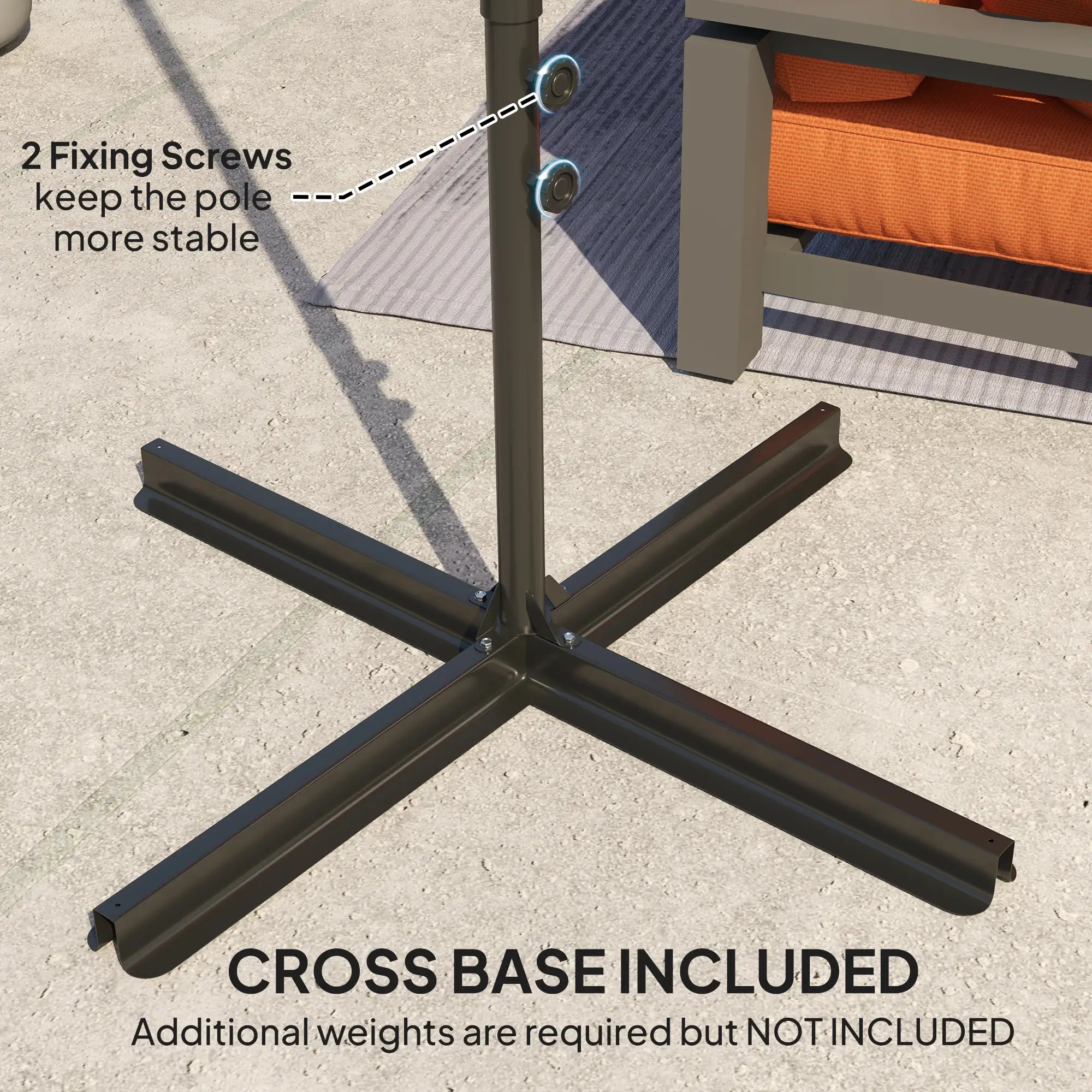 8.5FT Offset Patio Umbrella, 360° Rotation, Orange Offset Cantilever Umbrellas at Gallery Canada