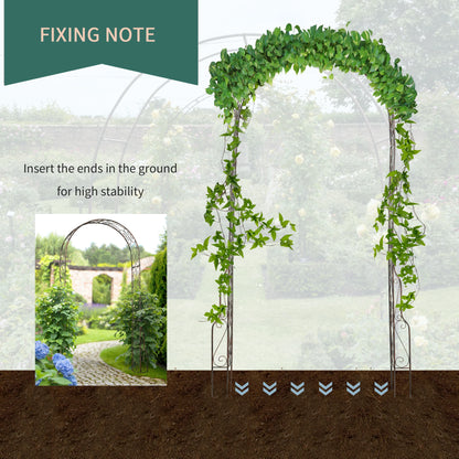 7.5ft Metal Garden Arch, Outdoor Walkway Arbor, Climbing Vine Plants, Black Garden Arches at Gallery Canada