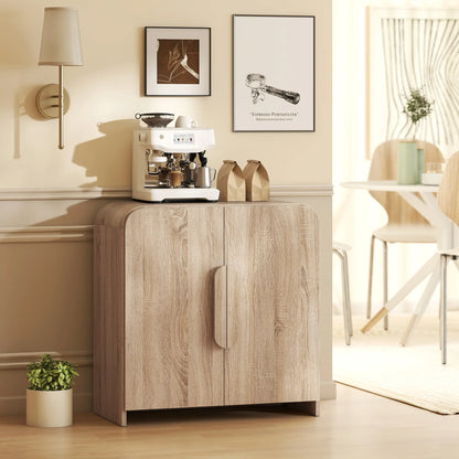 31.5" Kitchen Sideboard Cabinet, Natural Wood, Soft-Close Door, Adjustable Shelf Storage Cabinets at Gallery Canada