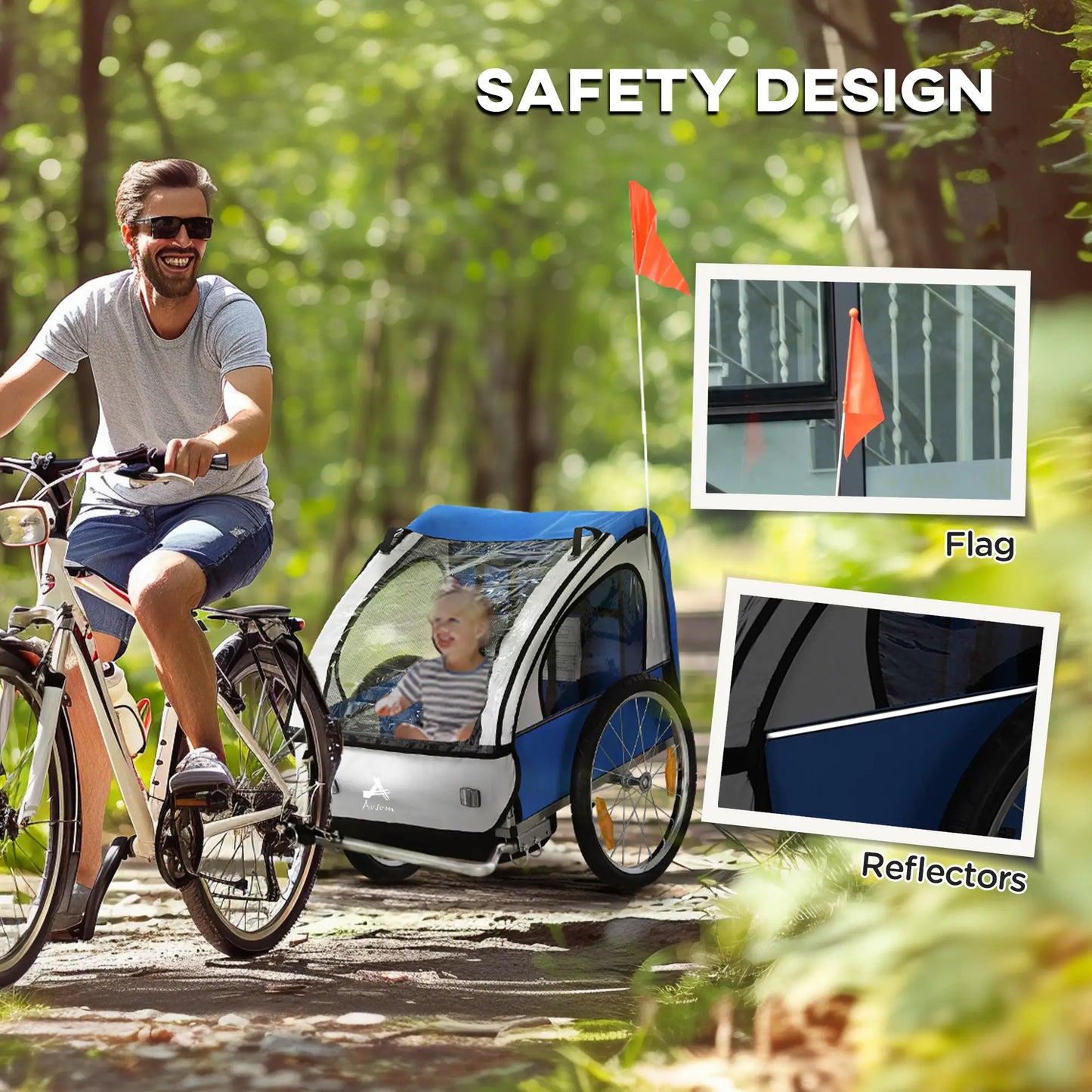 Double Bike Trailer, Kids Toddler, 80lbs Load, Steel Frame, Blue Kids Bike Trailers at Gallery Canada