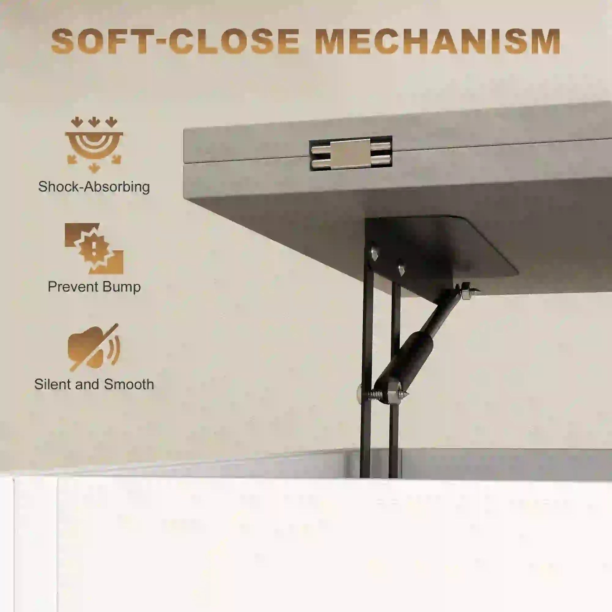 Modern Coffee Table, Lift Top with Fabric Drawers, Hidden Storage, Cement Grey Coffee Tables at Gallery Canada