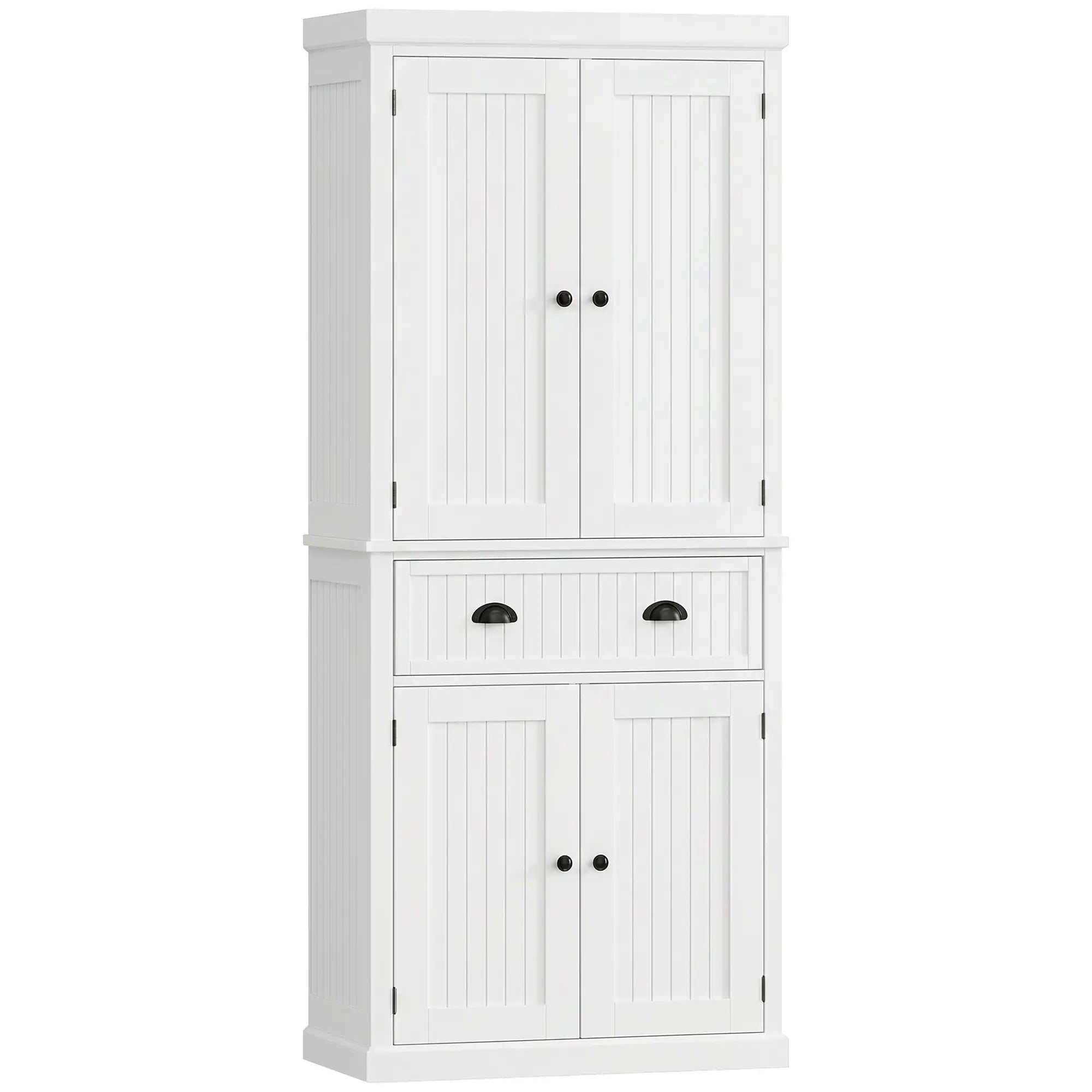 72 Inch Kitchen Pantry, Storage Cabinet with Drawer, White, White Kitchen Pantry Cabinets White at Gallery Canada
