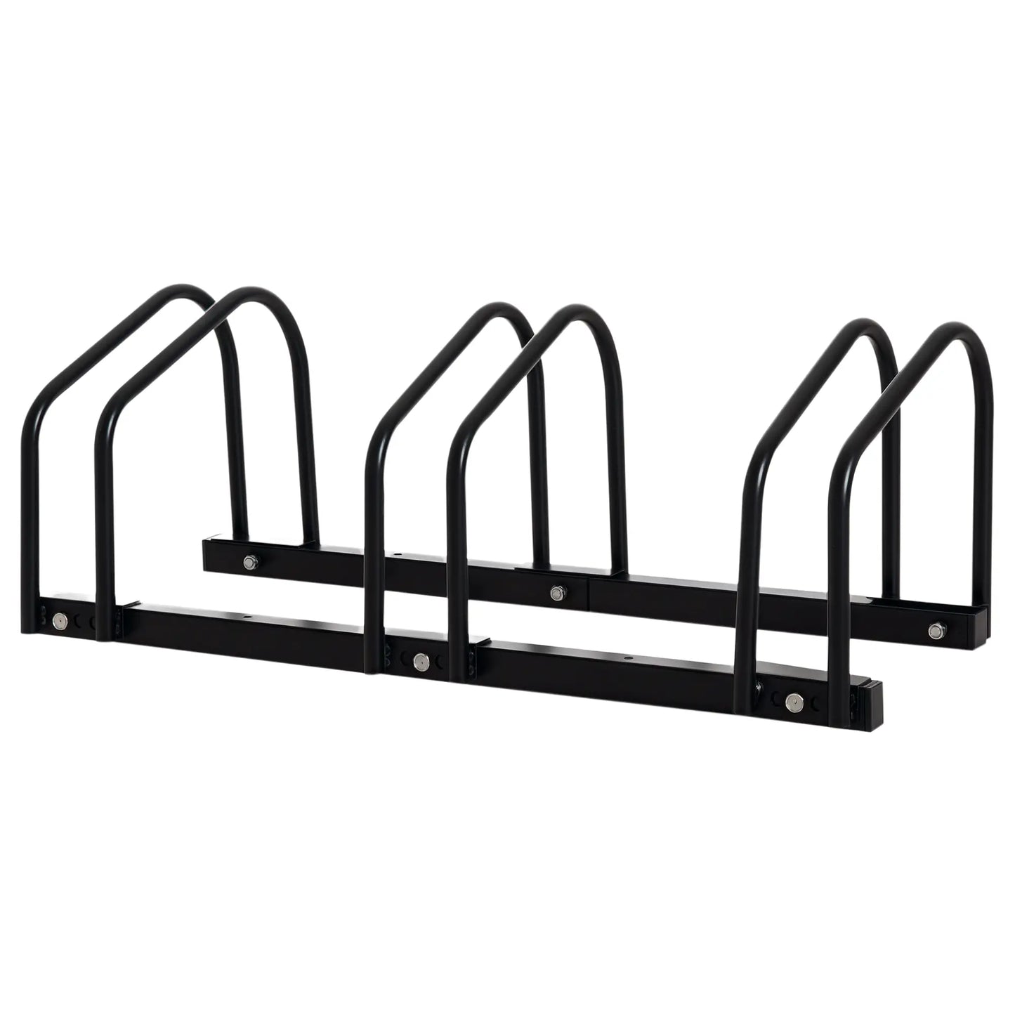 3-Bike Floor Parking Rack, Cycling Storage Stand, Black Bike Parking Stands Black at Gallery Canada