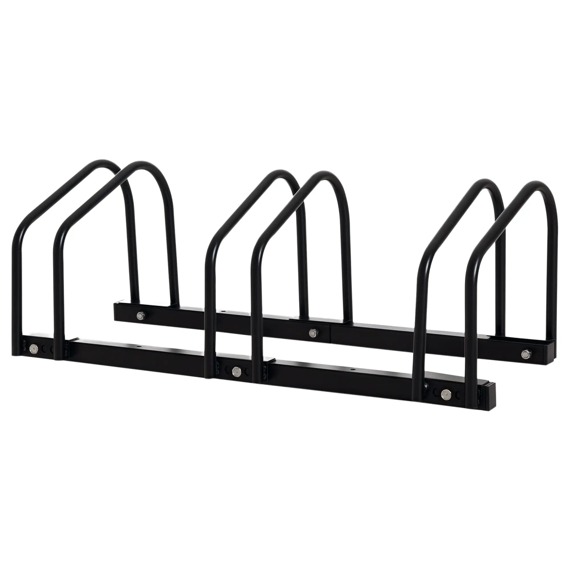 3-Bike Floor Parking Rack, Cycling Storage Stand, Black Bike Parking Stands Black at Gallery Canada