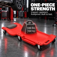 Chariot de mécanicien de 40 pouces, capacité de 330 LBS, rouge