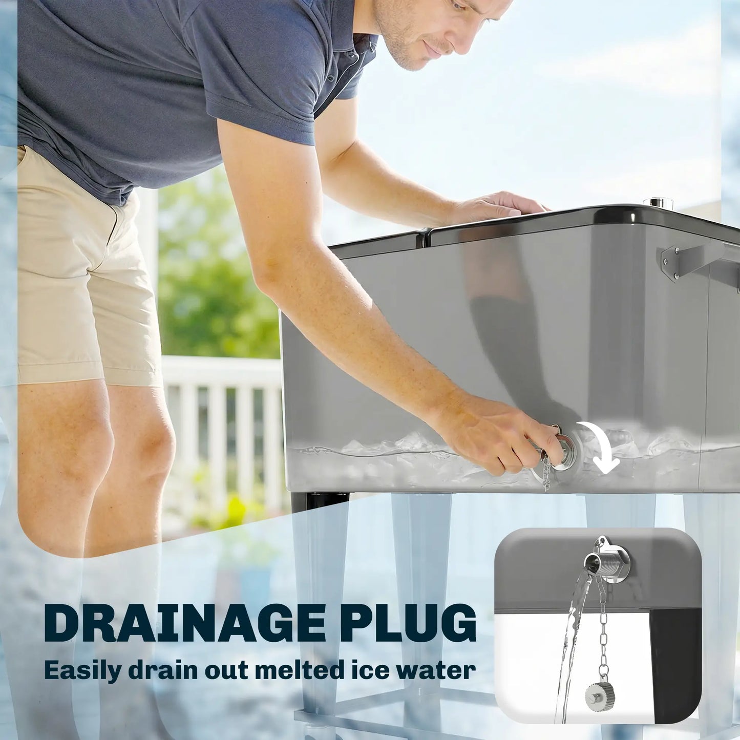 80 Quart Rolling Patio Cooler Cart With Storage Shelf, Locking Wheels, Bottle Opener Cooler Boxes at Gallery Canada