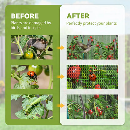 8' x 3' Crop Cage, Garden Plant Protector, 3 Zippered Doors, Black