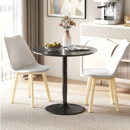 Modern Kitchen Table For 2, Round Dining Table With Steel Base, Black Dining Tables at Gallery Canada