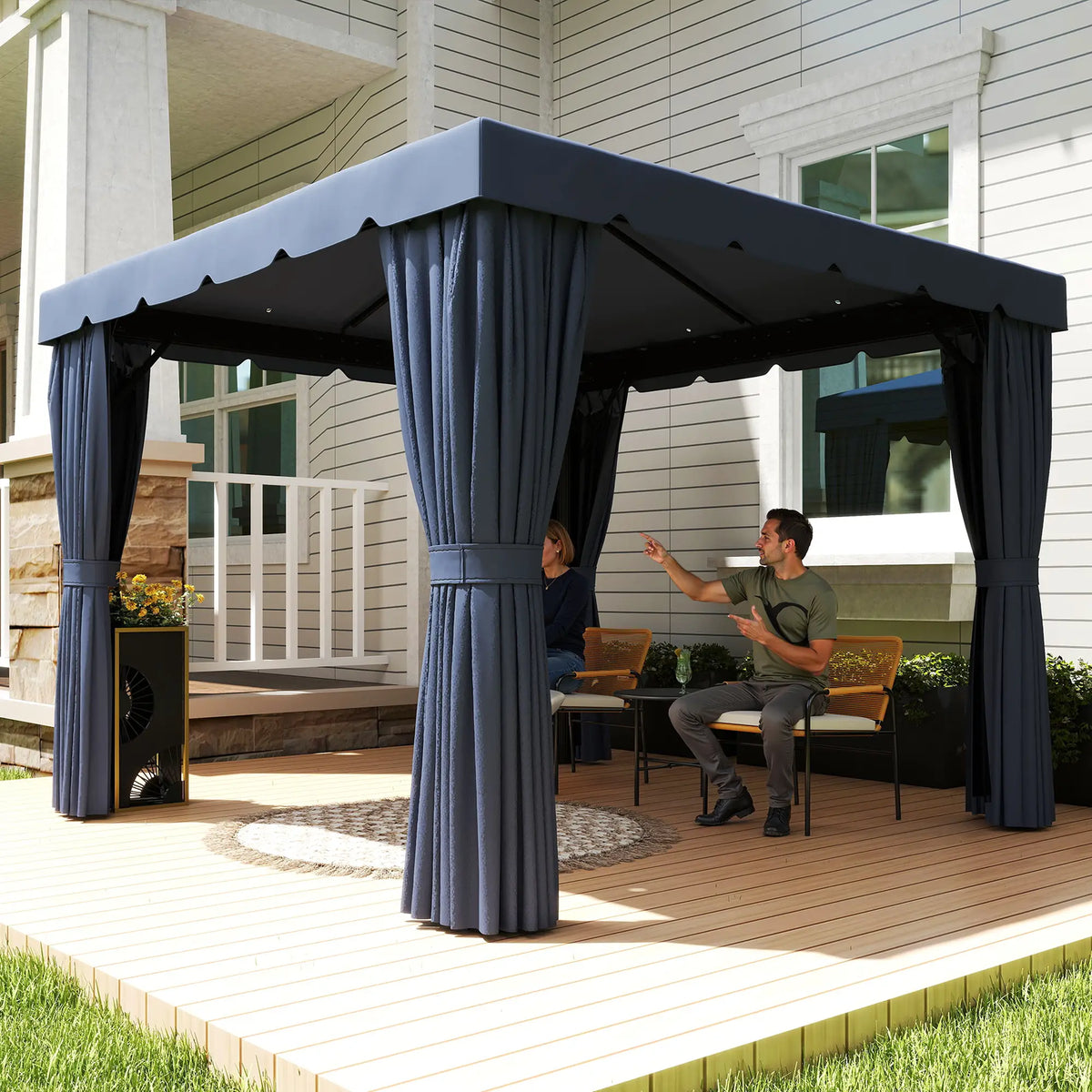 10' X 10' Outdoor Patio Gazebo, Dark Blue