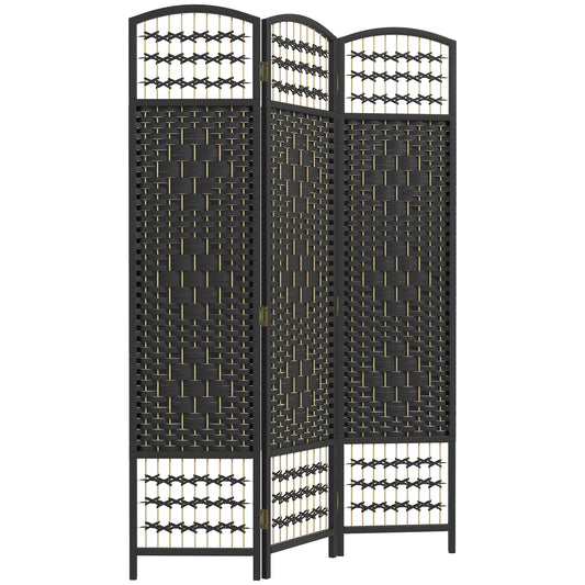 3 Panel Folding Room Divider, Portable Privacy Screen, Black Room Dividers Black at Gallery Canada