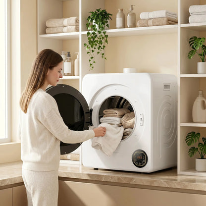 Clothes Dryer with 6 Drying Modes, Laundry Dryer with Stainless Steel Tub 18 lbs, White