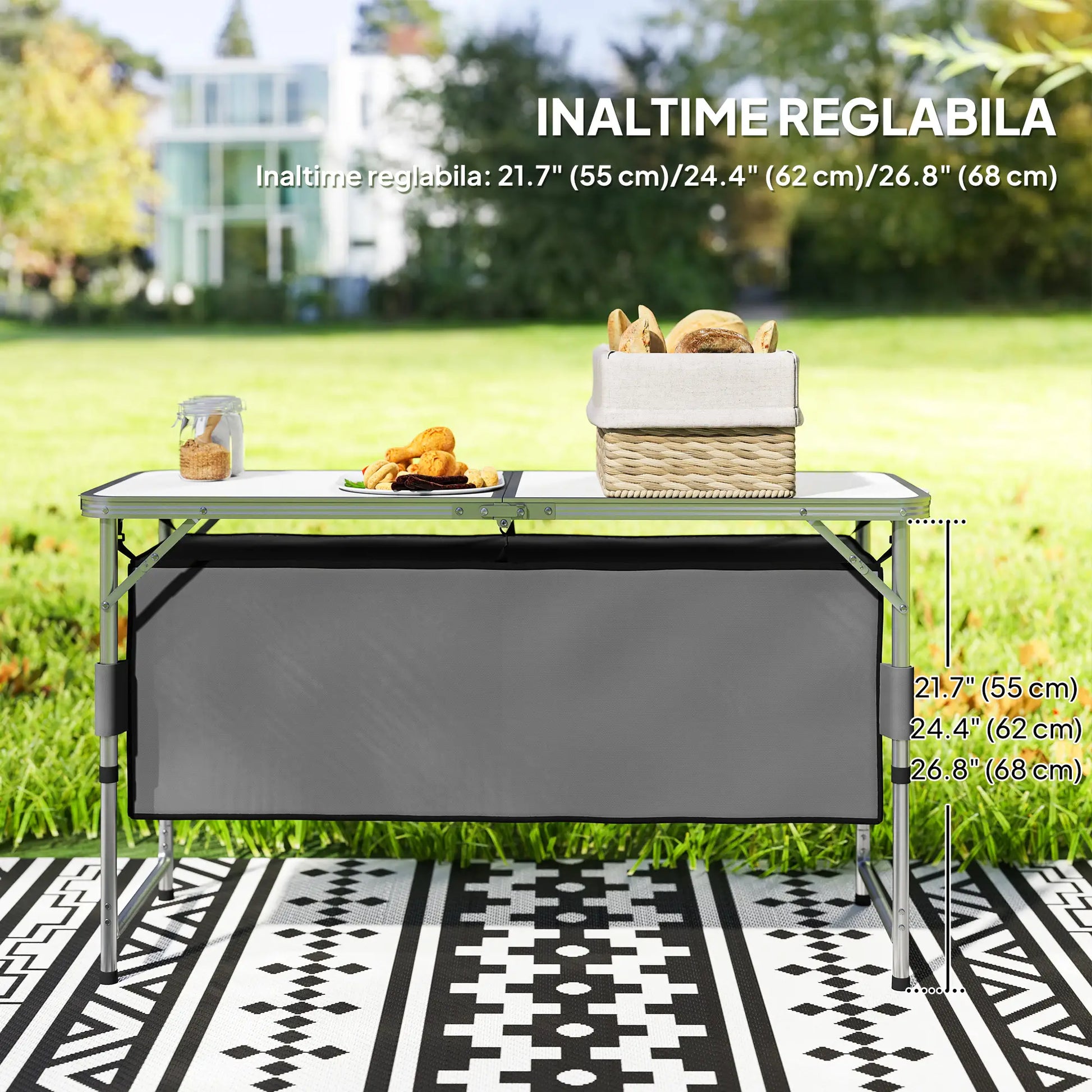 Adjustable Height Aluminum Folding Picnic Table, Outdoor Camping Picnic Tables & Camping Chairs at Gallery Canada