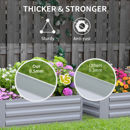 39" x 39" x 12" Raised Garden Bed Set, Elevated Planter Box, Galvanized Steel Frame, Grey Galvanized Planter Boxes at Gallery Canada