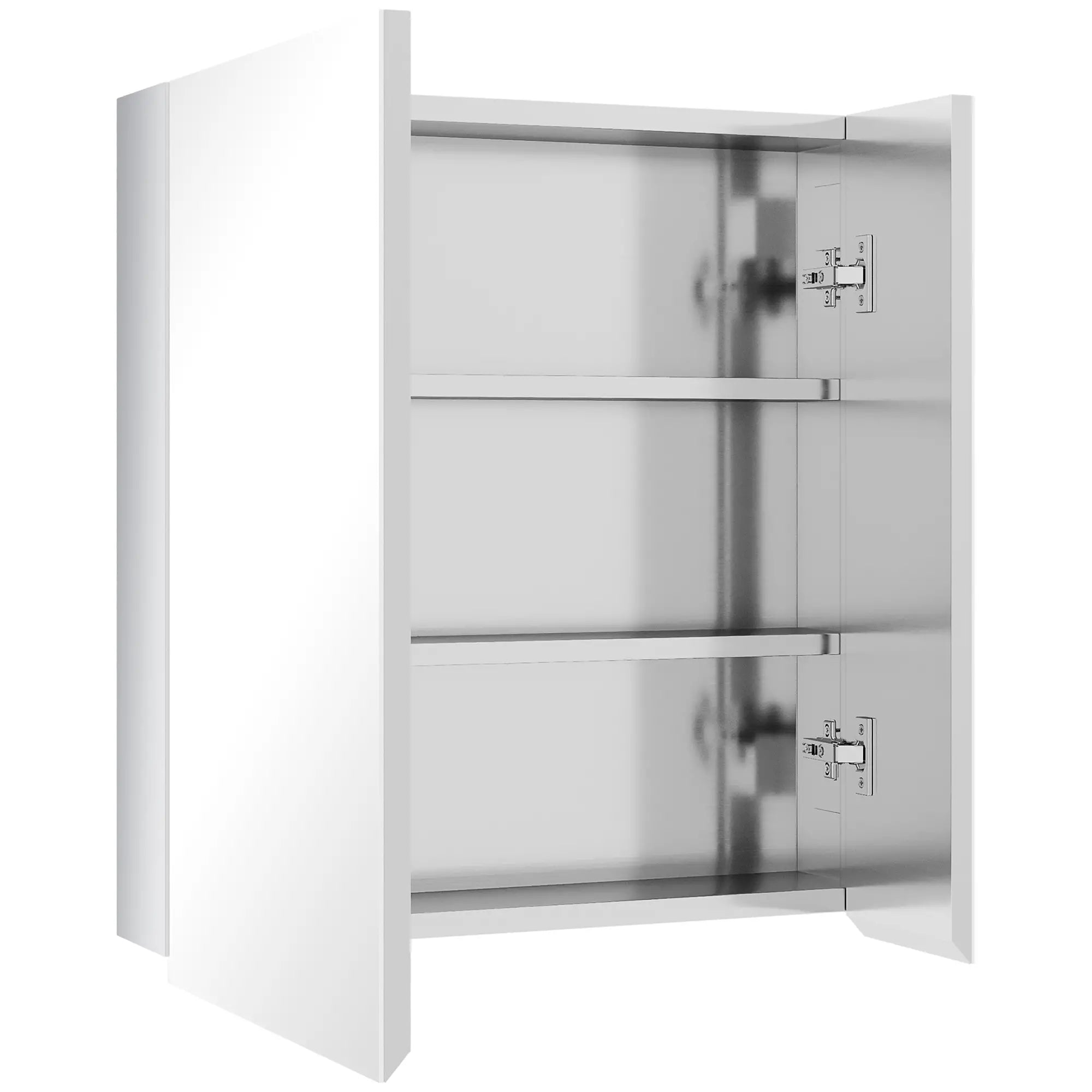 Wall Mounted Medicine Cabinet, Mirror, Hinged Doors, 3-Tier Shelves, Silver Mirror Medicine Cabinets at Gallery Canada