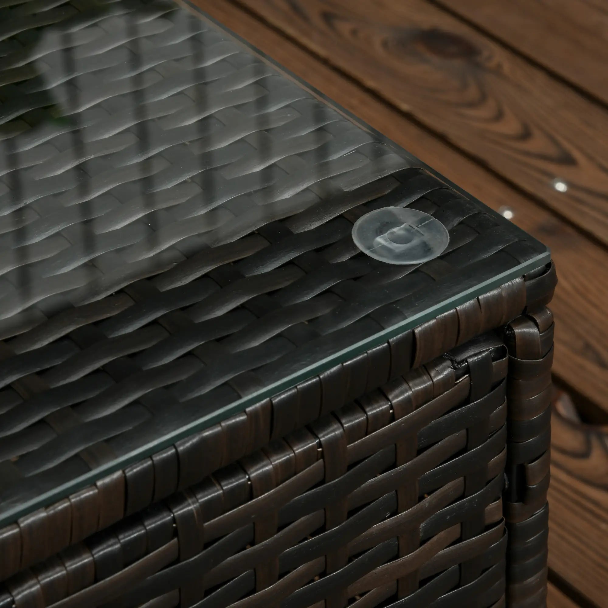 3-Piece Patio Set with Cushions, PE Rattan Sofa, Glass Table, Cream White Patio Furniture Sets at Gallery Canada