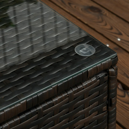 3-Piece Patio Set with Cushions, PE Rattan Sofa, Glass Table, Cream White Patio Furniture Sets at Gallery Canada