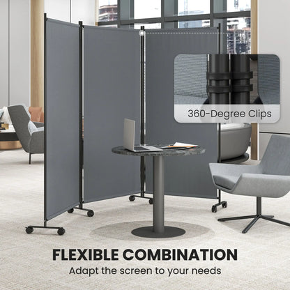 Folding Room Divider with Wheels, Privacy Screen, 6ft Tall Side Awnings at Gallery Canada