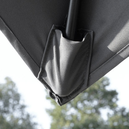 10' x 10' Cantilever Patio Umbrella, Double Top, 360° Rotation, 5 Tilt Angles, Charcoal Grey Cantilever Umbrellas at Gallery Canada