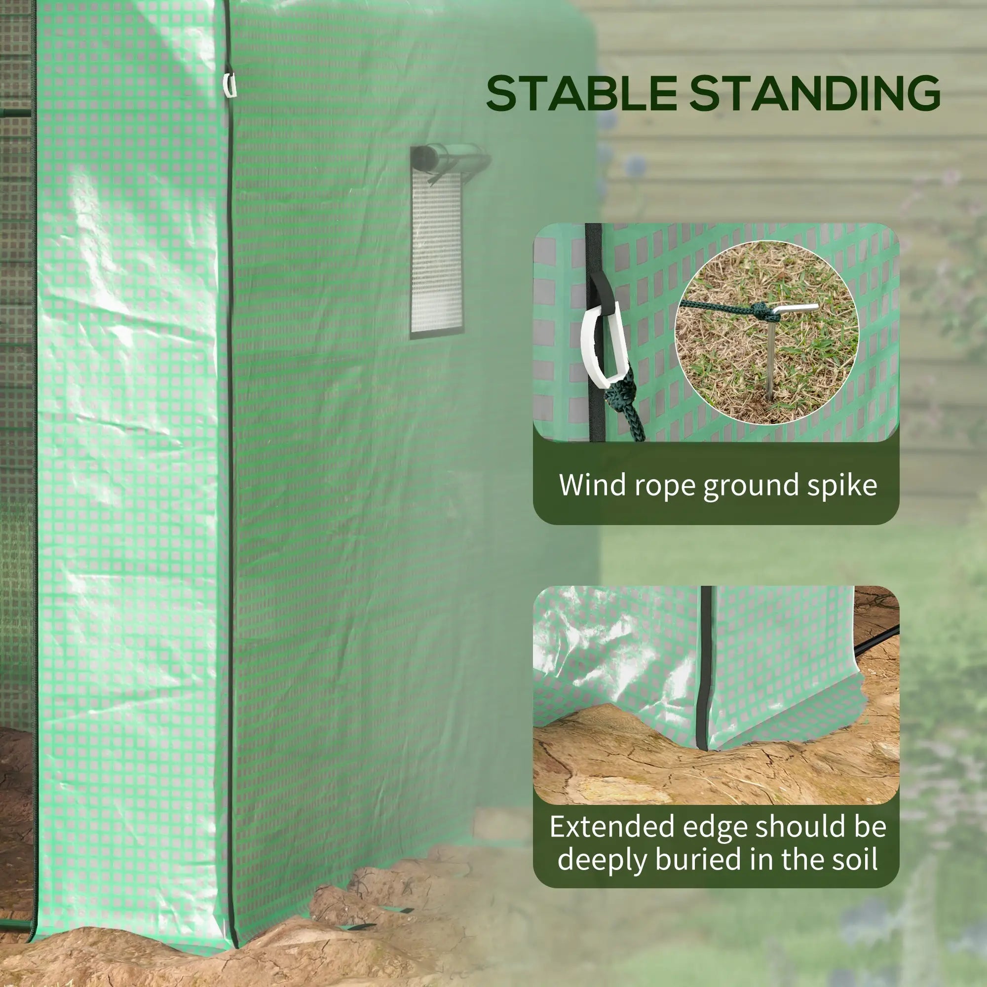 Portable Walk-In Greenhouse, 4.6' x 4.7', 2 Tier U-Shaped Shelves, Green Walk In Greenhouses at Gallery Canada