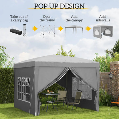 10'x10' Light Grey Outdoor Pop Up Party Tent Wedding Gazebo Canopy, Light Grey Pop Up Canopies at Gallery Canada
