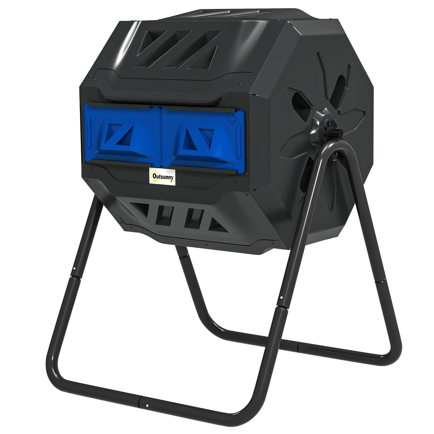Dual Chamber Compost Bin, 43 Gallon, 360° Rotating, Blue Garden Accessories Blue at Gallery Canada