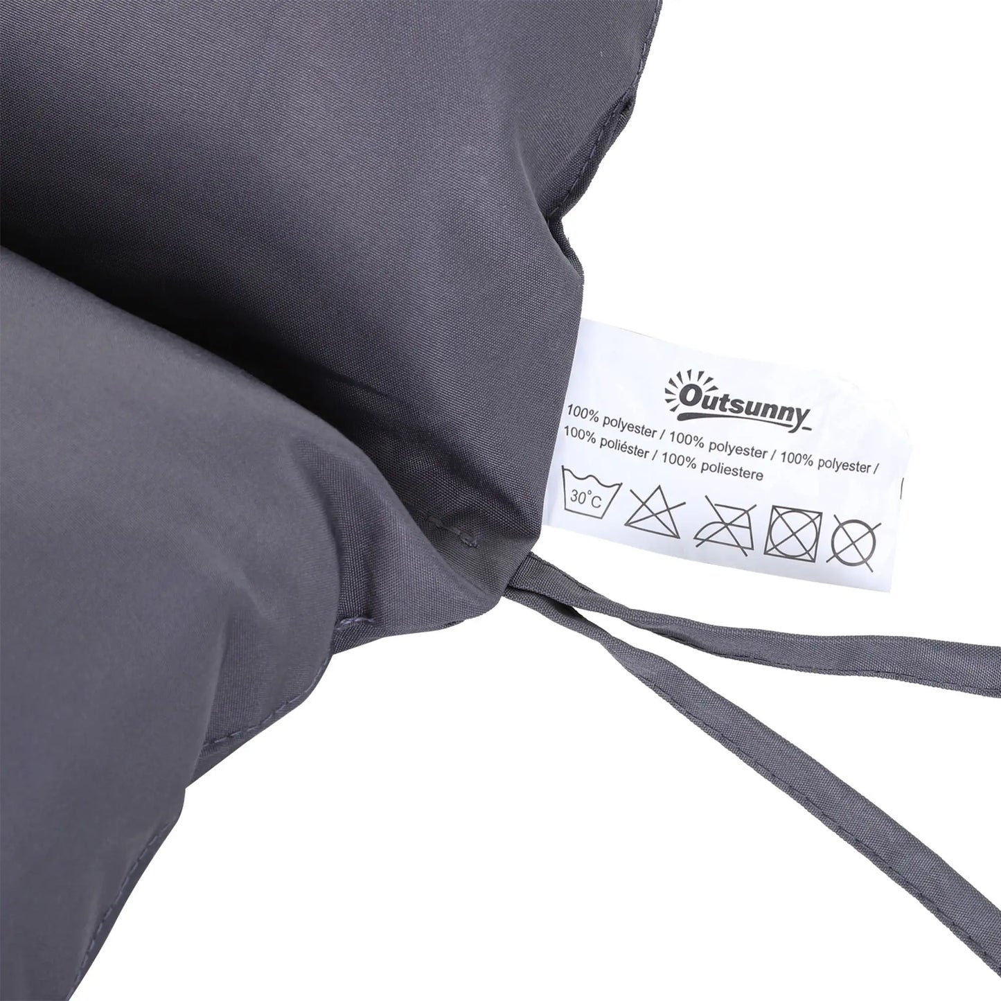 2 Seater Garden Bench Cushion, Thick Outdoor Non-Slip, 52" x 43" x 4", Dark Grey Patio Chair Cushions at Gallery Canada