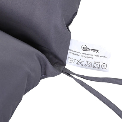 2 Seater Garden Bench Cushion, Thick Outdoor Non-Slip, 52" x 43" x 4", Dark Grey Patio Chair Cushions at Gallery Canada