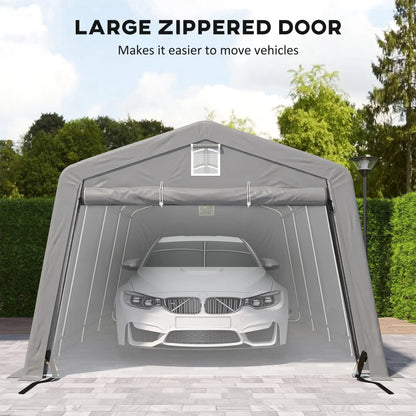 11' x 20' Portable Garage, Heavy Duty Carport, Grey Car Shelters at Gallery Canada