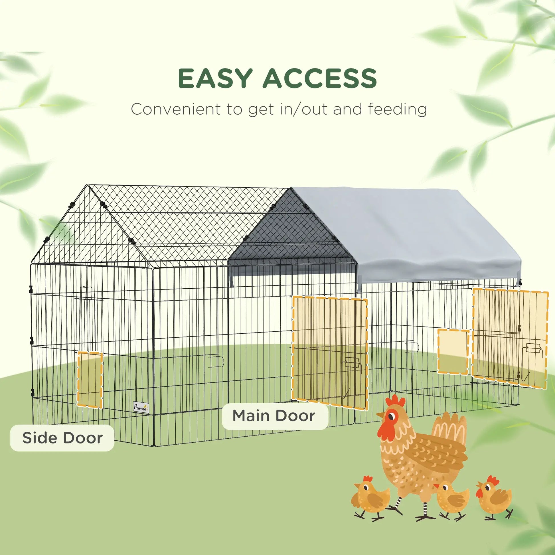 87" Small Animal Cage with Roof, Indoor/Outdoor Use, for Chicken, Rabbits, Chinchillas, Silver Houses & Habitats at Gallery Canada
