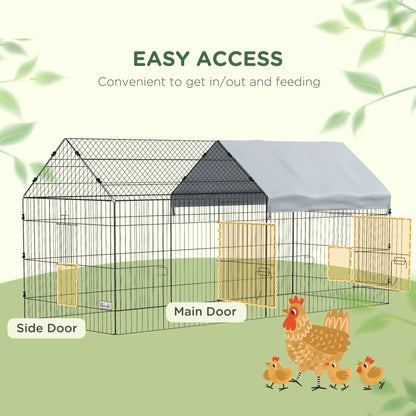87" Small Animal Cage with Roof, Indoor/Outdoor Use, for Chicken, Rabbits, Chinchillas, Silver Houses & Habitats at Gallery Canada