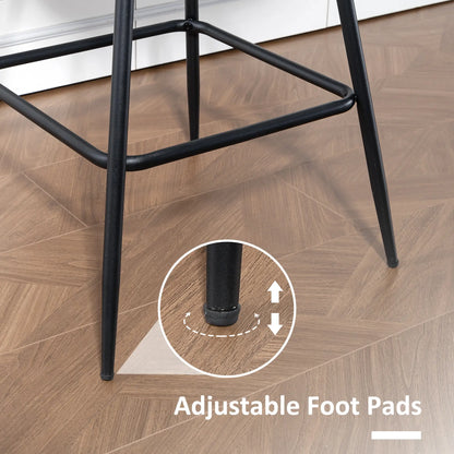 Set of 2 Counter Height Barstools, PU Leather, Black Bar Stools at Gallery Canada